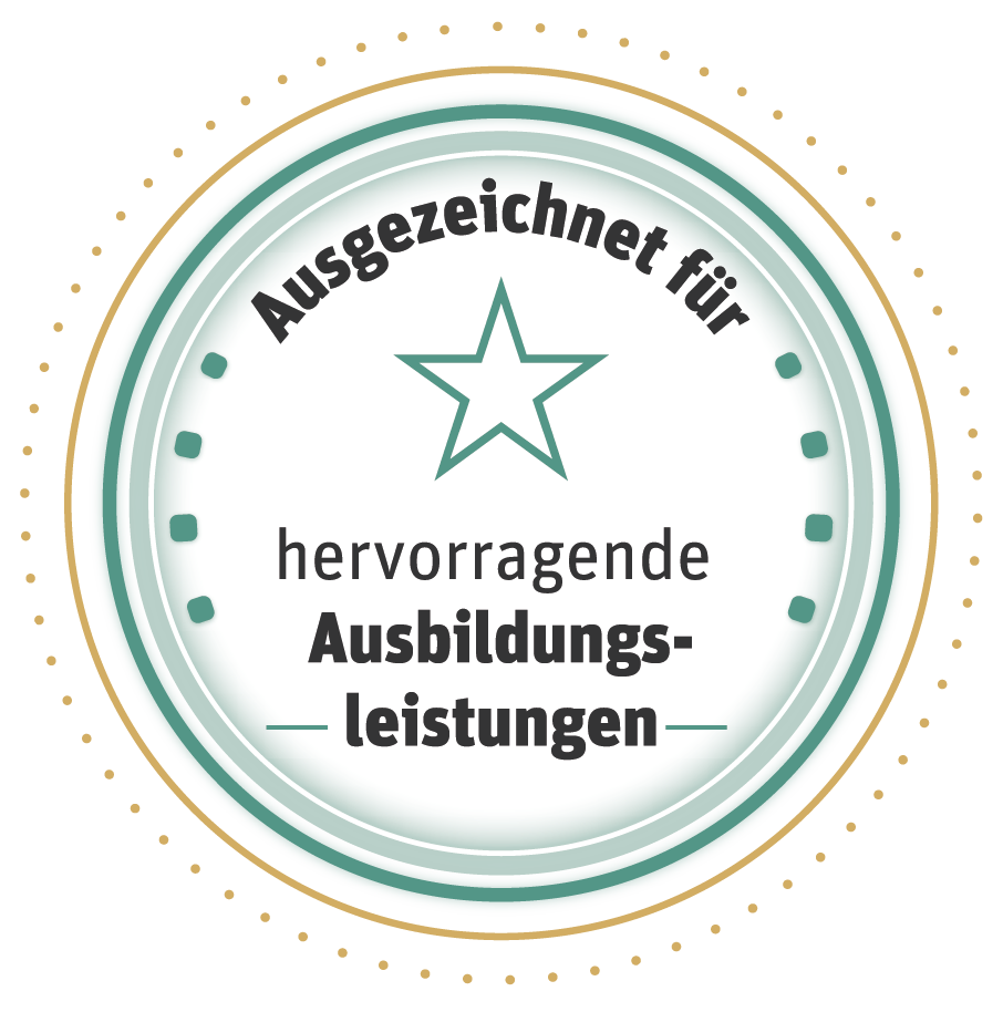 Ausgezeichnet fuer hervorragende Ausbildungslistungen